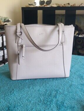 kate spade Cameron Saffiano Leather Tote in Light Gray
